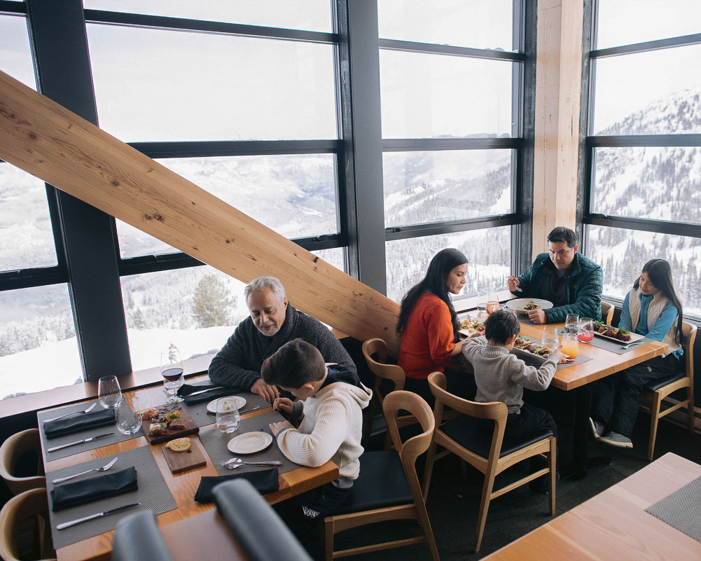 Luxury travel ideas: fine dining at the top of Blackcomb Mountain.