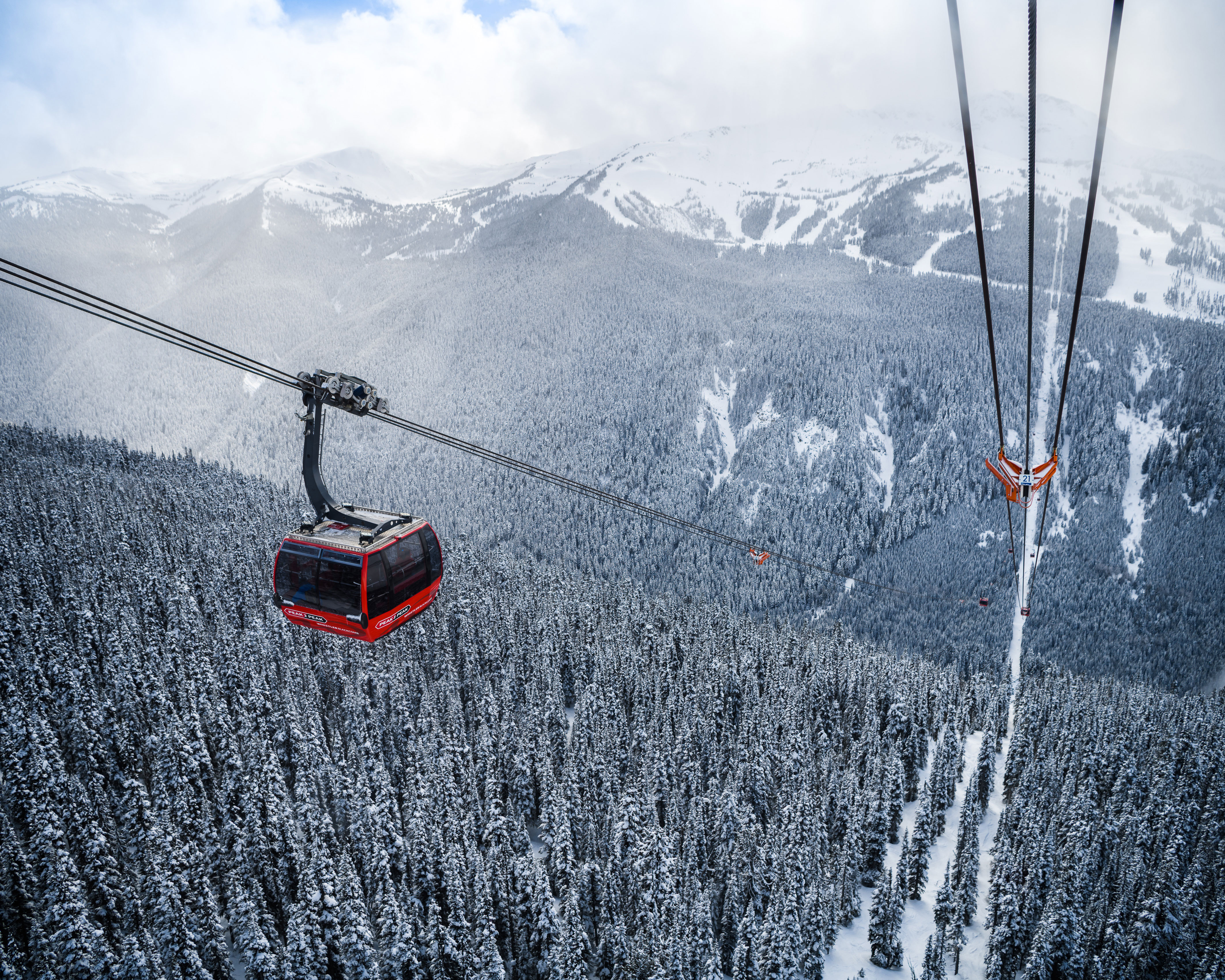 Whistler Skiing Vacations: Whistler's Peak 2 Peak gondola.